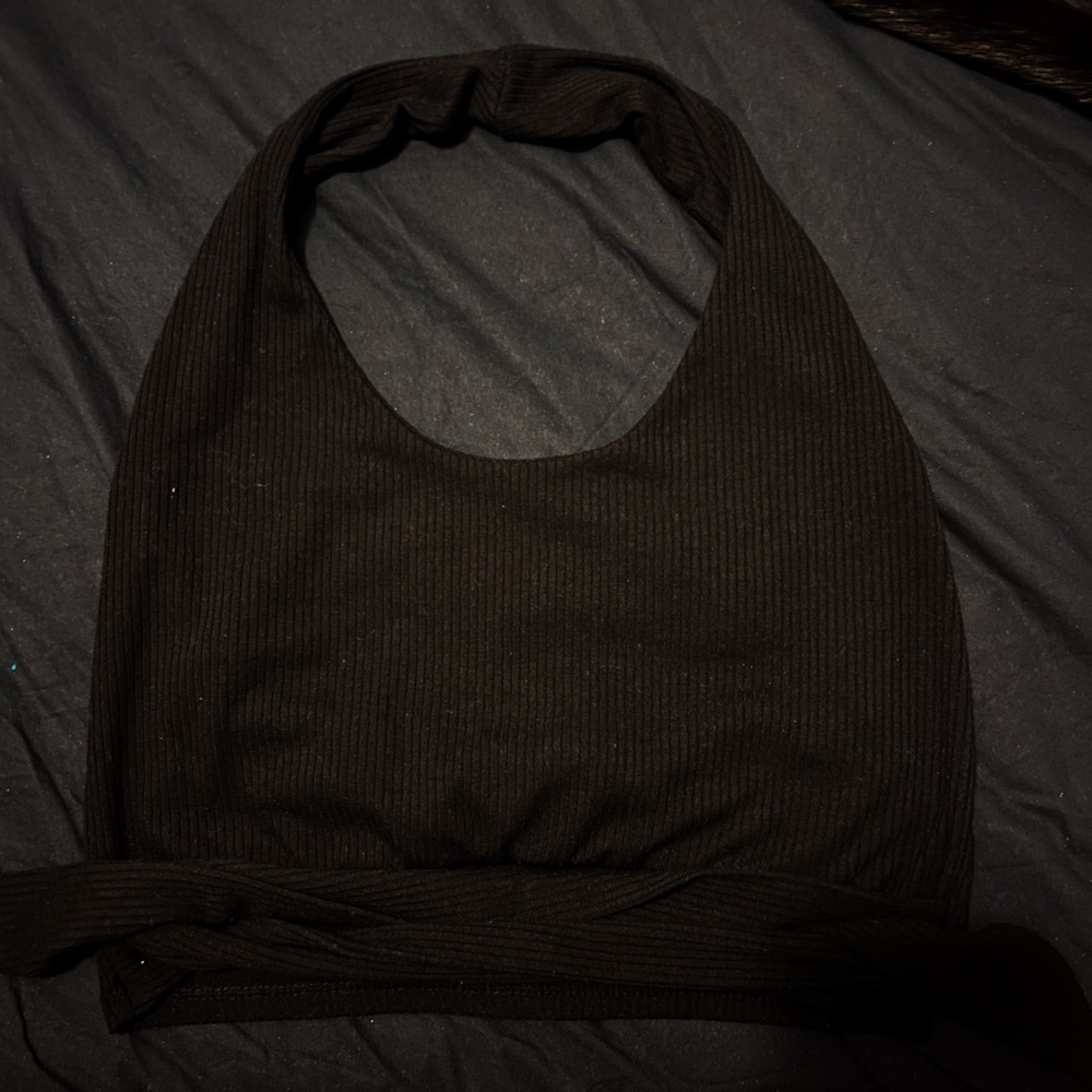 Black Crop top with tie in the back
